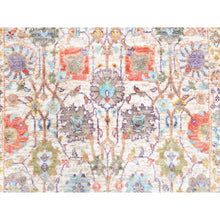 Load image into Gallery viewer, 2&#39;6&quot;x16&#39;1&quot; Colorful Silk With Textured Wool Tabriz Vase With Flower Design Hand Knotted Oriental XL Runner Rug FWR373728
