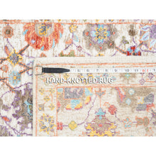 Load image into Gallery viewer, 2&#39;6&quot;x16&#39;1&quot; Colorful Silk With Textured Wool Tabriz Vase With Flower Design Hand Knotted Oriental XL Runner Rug FWR373728