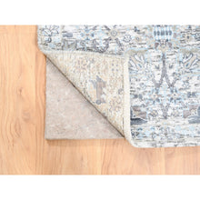 Load image into Gallery viewer, 2&#39;6&quot;x8&#39;2&quot; Hand Knotted Ivory Silk With Textured Wool Tabriz Vase And Pomegranate Design Oriental Runner Rug FWR373734