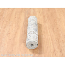 Load image into Gallery viewer, 2&#39;6&quot;x8&#39;2&quot; Hand Knotted Ivory Silk With Textured Wool Tabriz Vase And Pomegranate Design Oriental Runner Rug FWR373734