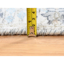 Load image into Gallery viewer, 2&#39;6&quot;x8&#39;2&quot; Hand Knotted Ivory Silk With Textured Wool Tabriz Vase And Pomegranate Design Oriental Runner Rug FWR373734