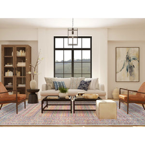 8'10"x12' Wool And Sari Silk Colorful Sarouk Mir Inspired with Repetitive Boteh Design Hand Knotted Oriental Rug FWR373842
