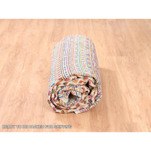 Load image into Gallery viewer, 8&#39;10&quot;x12&#39; Wool And Sari Silk Colorful Sarouk Mir Inspired with Repetitive Boteh Design Hand Knotted Oriental Rug FWR373842