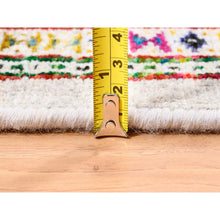 Load image into Gallery viewer, 8&#39;10&quot;x12&#39; Wool And Sari Silk Colorful Sarouk Mir Inspired with Repetitive Boteh Design Hand Knotted Oriental Rug FWR373842