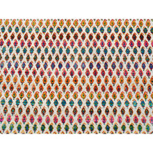 Load image into Gallery viewer, 8&#39;10&quot;x8&#39;10&quot; Colorful Wool And Sari Silk Sarouk Mir Inspired With Repetitive Boteh Design Hand Knotted Oriental Round Rug FWR373896