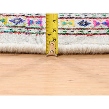 Load image into Gallery viewer, 8&#39;10&quot;x8&#39;10&quot; Colorful Wool And Sari Silk Sarouk Mir Inspired With Repetitive Boteh Design Hand Knotted Oriental Round Rug FWR373896