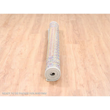 Load image into Gallery viewer, 5&#39;10&quot;x9&#39; Colorful Wool And Sari Silk Sarouk Mir Inspired With Repetitive Boteh Design Hand Knotted Oriental Rug FWR373902