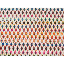 Load image into Gallery viewer, 12&#39;x12&#39; Round Colorful Wool And Sari Silk Sarouk Mir Inspired With Multiple Borders Hand Knotted Oriental Rug FWR373926