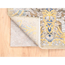Load image into Gallery viewer, 2&#39;1&quot;x3&#39; Gold Brown Silk With Textured Wool Transitional Sarouk Hand Knotted Oriental Rug FWR373932