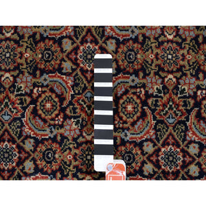 5'1"x7'1" Midnight Blue All Over Herat Fish Design Hand Knotted Hand Spun Wool Oriental Rug FWR374052