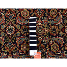 Load image into Gallery viewer, 5&#39;10&quot;x5&#39;10&quot; Hand Spun Wool Midnight Blue All Over Herat Fish Design Hand Knotted Oriental Round Rug FWR374106