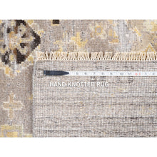 Load image into Gallery viewer, 9&#39;x11&#39;10&quot; Beige Textured Wool Geometric Persian Design With Earth Tone Colors Hand Knotted Oriental Rug FWR374112