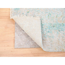 Load image into Gallery viewer, 5&#39;x7&#39; Ivory With Touch Of Green Pure Silk With Wool Hand Knotted Oriental Rug FWR374124
