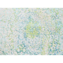 Load image into Gallery viewer, 5&#39;x7&#39; Ivory With Touch Of Green Pure Silk With Wool Hand Knotted Oriental Rug FWR374124