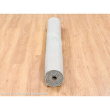 Load image into Gallery viewer, 5&#39;x7&#39; Ivory With Touch Of Green Pure Silk With Wool Hand Knotted Oriental Rug FWR374124