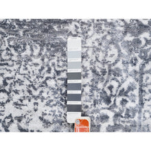 Load image into Gallery viewer, 4&#39;1&quot;x10&#39; Broken Persian Design Wool And Pure Silk Grey Hand Knotted Oriental Wide Gallery Runner Rug FWR374130