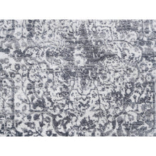 Load image into Gallery viewer, 4&#39;1&quot;x10&#39; Broken Persian Design Wool And Pure Silk Grey Hand Knotted Oriental Wide Gallery Runner Rug FWR374130