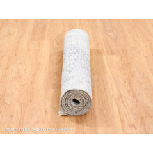Load image into Gallery viewer, 4&#39;1&quot;x10&#39; Broken Persian Design Wool And Pure Silk Grey Hand Knotted Oriental Wide Gallery Runner Rug FWR374130