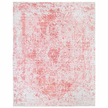 Load image into Gallery viewer, 12&#39;2&quot;x15&#39; Oversize Pink Broken Persian Design Wool And Pure Silk Hand Knotted Oriental Rug FWR374136