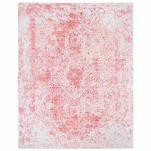 12'2"x15' Oversize Pink Broken Persian Design Wool And Pure Silk Hand Knotted Oriental Rug FWR374136