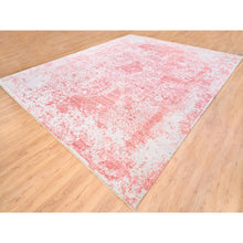 Load image into Gallery viewer, 12&#39;2&quot;x15&#39; Oversize Pink Broken Persian Design Wool And Pure Silk Hand Knotted Oriental Rug FWR374136