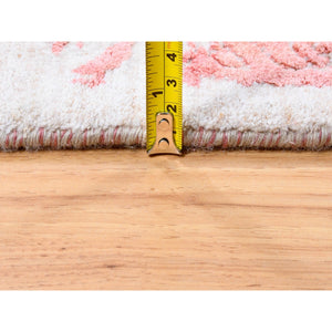 12'2"x15' Oversize Pink Broken Persian Design Wool And Pure Silk Hand Knotted Oriental Rug FWR374136