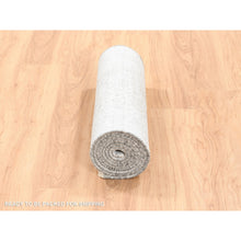 Load image into Gallery viewer, 2&#39;7&quot;x10&#39; Hand Knotted Grey Broken Persian Design Wool And Pure Silk Oriental Runner Rug FWR374184