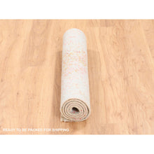 Load image into Gallery viewer, 3&#39;1&quot;x4&#39;10&quot; Hand Knotted Pink Wool and Pure Silk Medallion Erased Persian Design Oriental Rug FWR374232