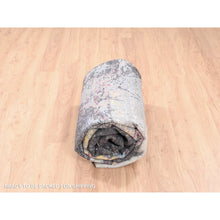 Load image into Gallery viewer, 8&#39;x10&#39; Charcoal Black With Pop Of Colors Modern Wool And Silk Hand Knotted Oriental Rug FWR374442