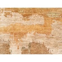Load image into Gallery viewer, 2&#39;9&quot;x10&#39;1&quot; Brown Modern Wool And Silk Hand Knotted Oriental Runner Rug FWR374520