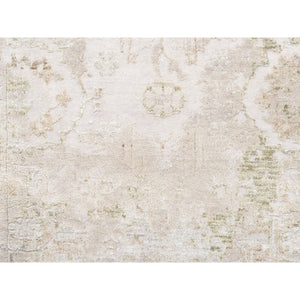 3'x5' Hand Knotted Beige Modern Wool And Silk Oriental Rug FWR374586