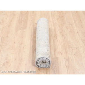 3'x5' Hand Knotted Beige Modern Wool And Silk Oriental Rug FWR374586