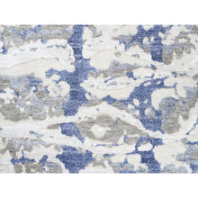 Load image into Gallery viewer, 2&#39;7&quot;x8&#39; Beige With Touches Of Blue Modern Wool And Silk Hand Knotted Oriental Rug FWR374604