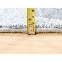 Load image into Gallery viewer, 3&#39;1&quot;x5&#39;1&quot; Wool and Silk Gray and Silver Blue Abstract Design Hand Knotted Modern Oriental Rug FWR374610