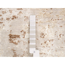 Load image into Gallery viewer, 2&#39;9&quot;x10&#39; Beige With A Mix Of Brown Modern Wool And Silk Hand Knotted Oriental Runner Rug FWR374622
