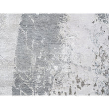 Load image into Gallery viewer, 2&#39;9&quot;x10&#39; Gray Modern Wool And Silk Hand Knotted Oriental Runner Rug FWR374628