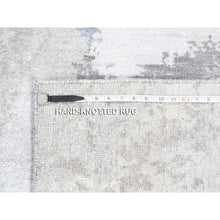Load image into Gallery viewer, 2&#39;9&quot;x10&#39; Gray Modern Wool And Silk Hand Knotted Oriental Runner Rug FWR374628