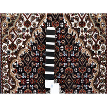 Load image into Gallery viewer, 2&#39;10&quot;x5&#39; Tabriz Mahi Fish Medallion Design Wool Hand Knotted Black Oriental Rug FWR374892
