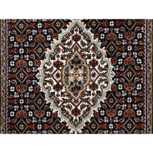 Load image into Gallery viewer, 3&#39;x4&#39;10&quot; Fish Medallion Design Tabriz Mahi Wool Hand Knotted Black Oriental Rug FWR374904