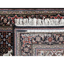 Load image into Gallery viewer, 3&#39;x4&#39;10&quot; Fish Medallion Design Tabriz Mahi Wool Hand Knotted Black Oriental Rug FWR374904