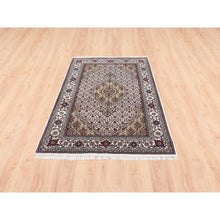 Load image into Gallery viewer, 3&#39;8&quot;x6&#39; Wool Fish Medallion Design Tabriz Mahi Ivory Hand Knotted Oriental Rug FWR374934