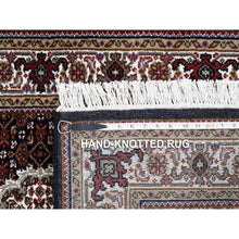 Load image into Gallery viewer, 3&#39;2&quot;x5&#39;4&quot; Black Fish Medallion Design Tabriz Mahi Hand Knotted Wool Oriental Rug FWR374946