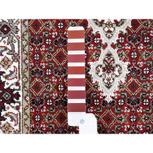 Load image into Gallery viewer, 2&#39;6&quot;X16&#39;3&quot; Tabriz Mahi Fish Medallion Design Red Hand Knotted Wool And Silk Oriental XL Runner Rug FWR375054