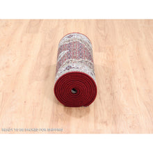 Load image into Gallery viewer, 2&#39;6&quot;X16&#39;3&quot; Tabriz Mahi Fish Medallion Design Red Hand Knotted Wool And Silk Oriental XL Runner Rug FWR375054