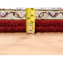 Load image into Gallery viewer, 2&#39;6&quot;X16&#39;3&quot; Tabriz Mahi Fish Medallion Design Red Hand Knotted Wool And Silk Oriental XL Runner Rug FWR375054