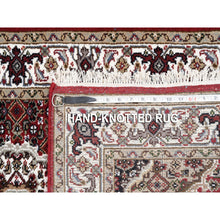 Load image into Gallery viewer, 2&#39;6&quot;X16&#39;3&quot; Tabriz Mahi Fish Medallion Design Red Hand Knotted Wool And Silk Oriental XL Runner Rug FWR375054
