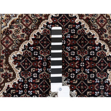Load image into Gallery viewer, 2&#39;8&quot;x10&#39;1&quot; Fish Medallion Design Tabriz Mahi Wool Hand Knotted Black Oriental Runner Rug FWR375486