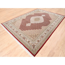 Load image into Gallery viewer, 8&#39;3&quot;x11&#39;4&quot; Red Fish Medallion Design Tabriz Mahi Wool Hand Knotted Oriental Rug FWR375648