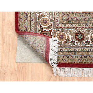 8'3"x11'4" Red Fish Medallion Design Tabriz Mahi Wool Hand Knotted Oriental Rug FWR375648