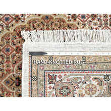 Load image into Gallery viewer, 6&#39;9&quot;x6&#39;9&quot; Ivory Wool Fish Medallion Design Tabriz Mahi Hand Knotted Square Oriental Rug FWR375660